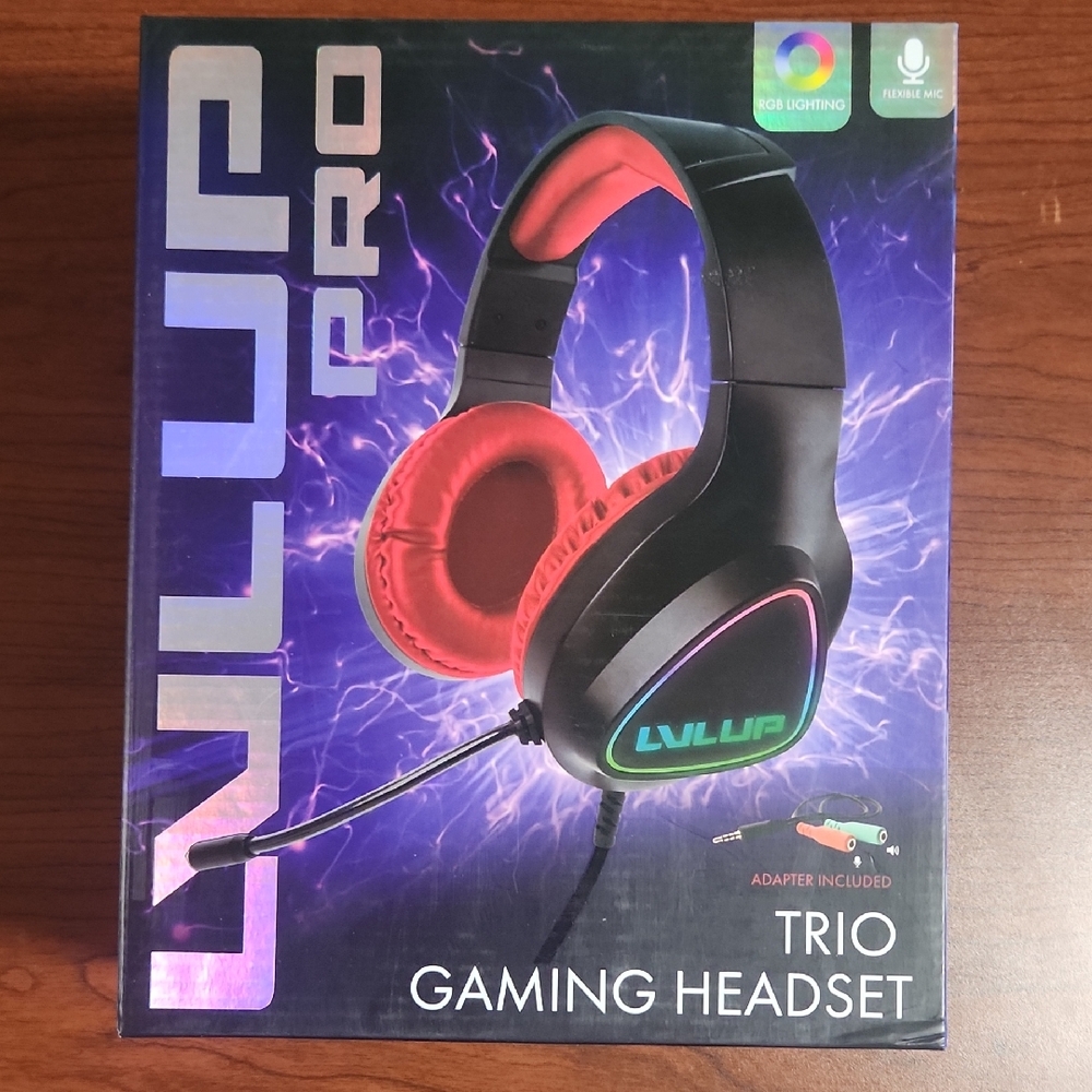 LVLUP Pro Gaming Headset - Black and Red